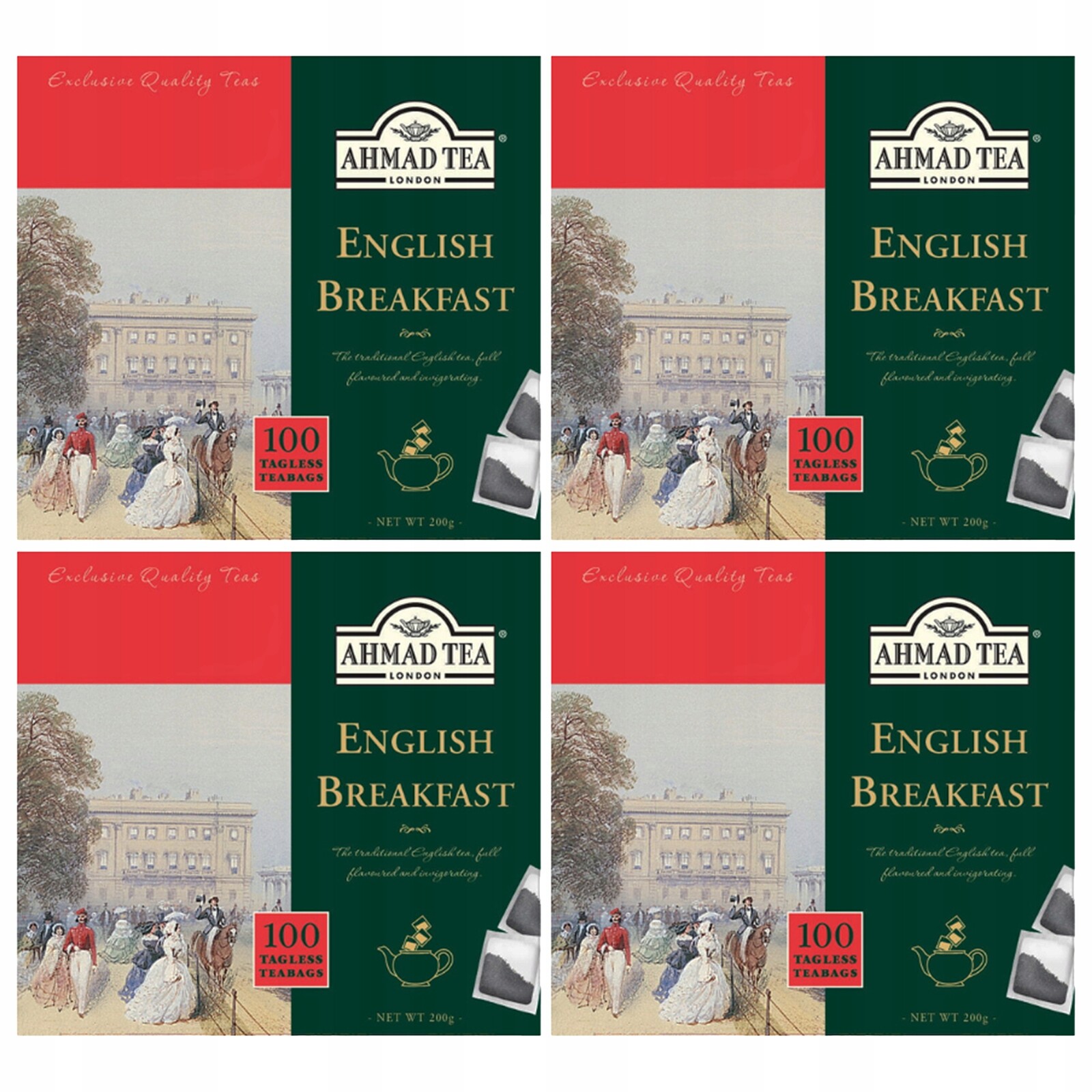 Dárková sada 4 černých čajů Ahmad English Breakfast nálepka