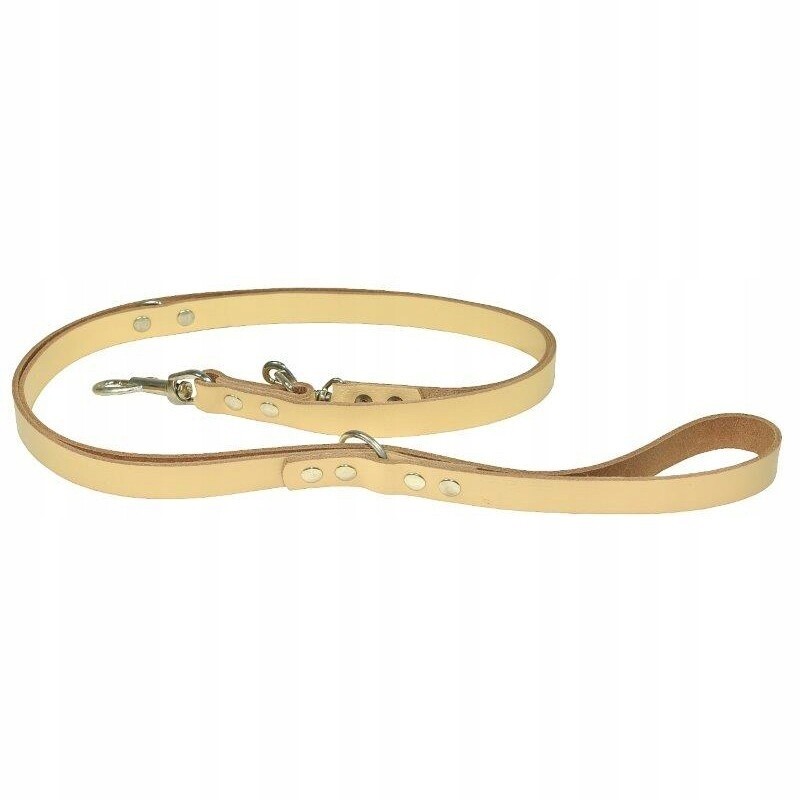 Chaba Vodítko kožená nastavitelná 25 mm Přírodní