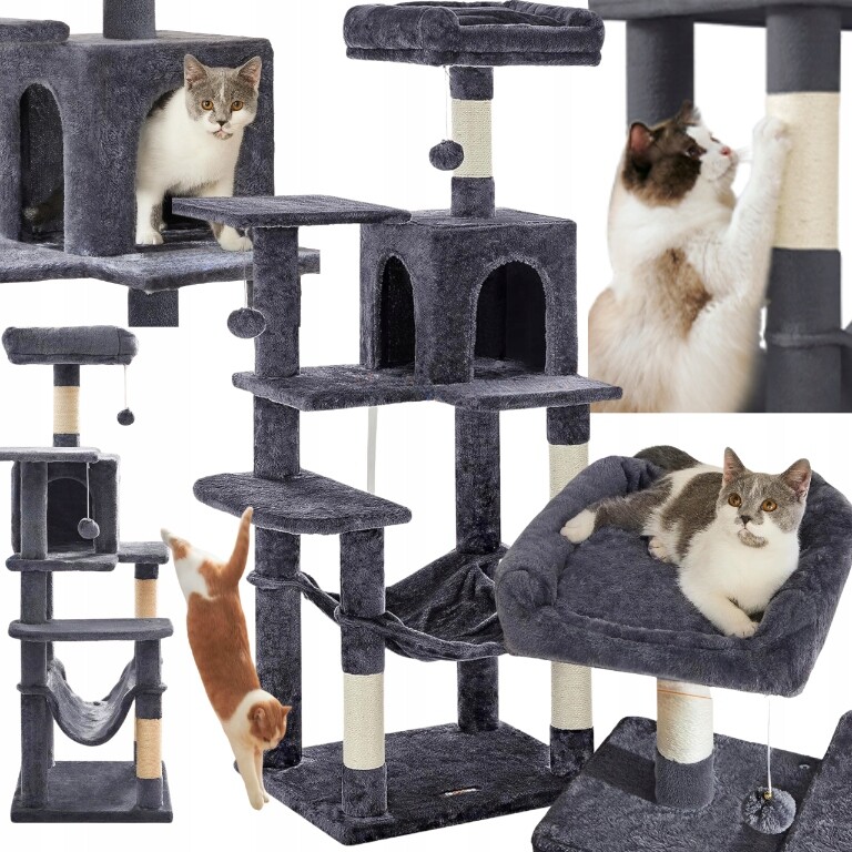 Škrabadlo pro kočky Vysoký domeček Věž Pelíšek Houpací síť Hračka Sloupek Stromek