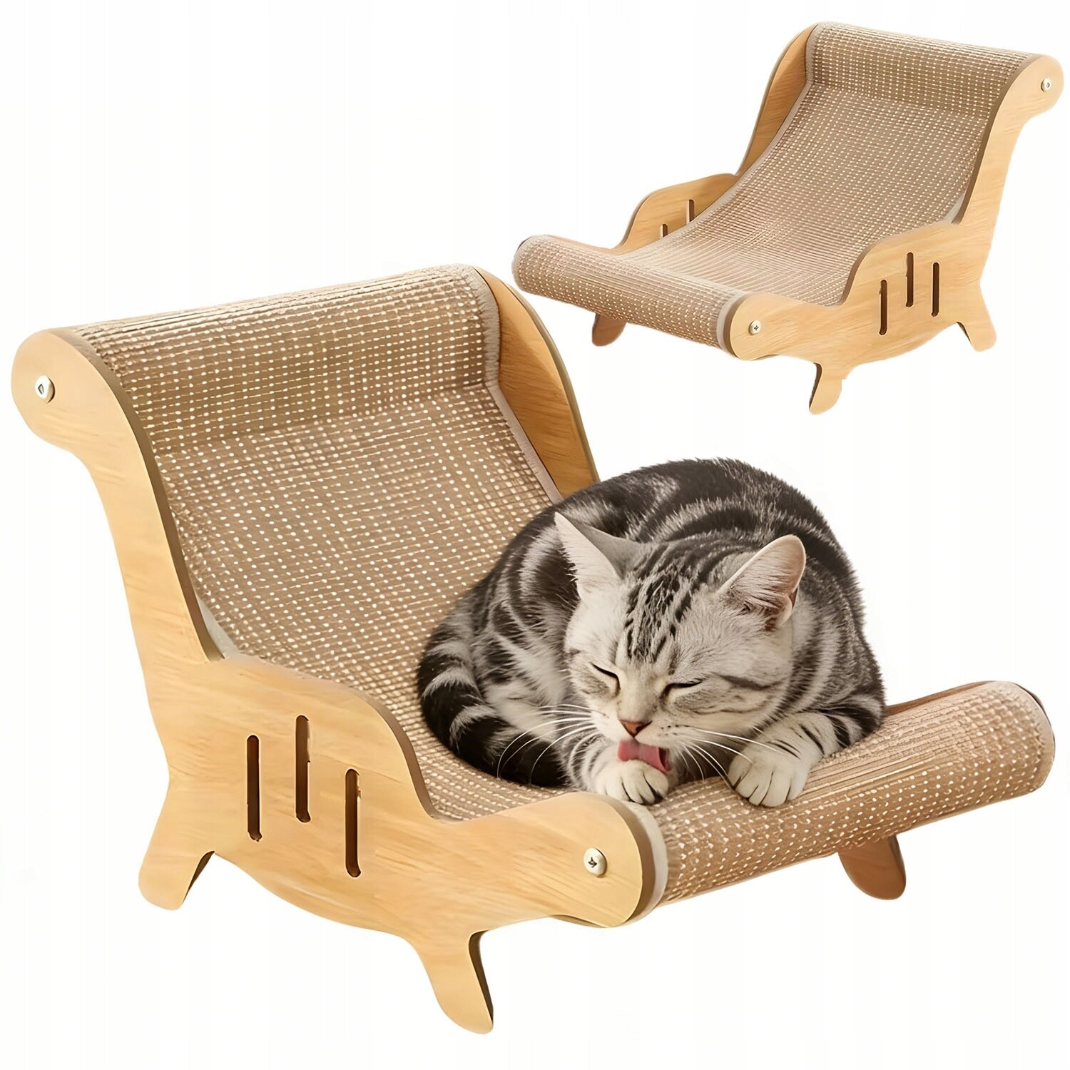 Škrabadlo s pelíškem Sisal Dřevo Stabilní lehátko pro kočky do obývacího pokoje