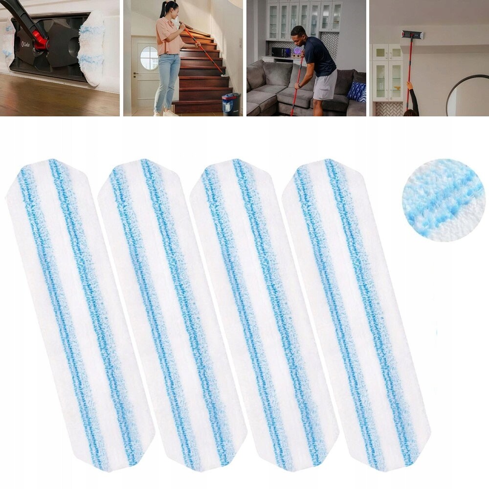 Opakovaně Použitelné Vložky 40.5 X 11 CM Do Plochého Mopu Bez Poškrábání, 4 Ks