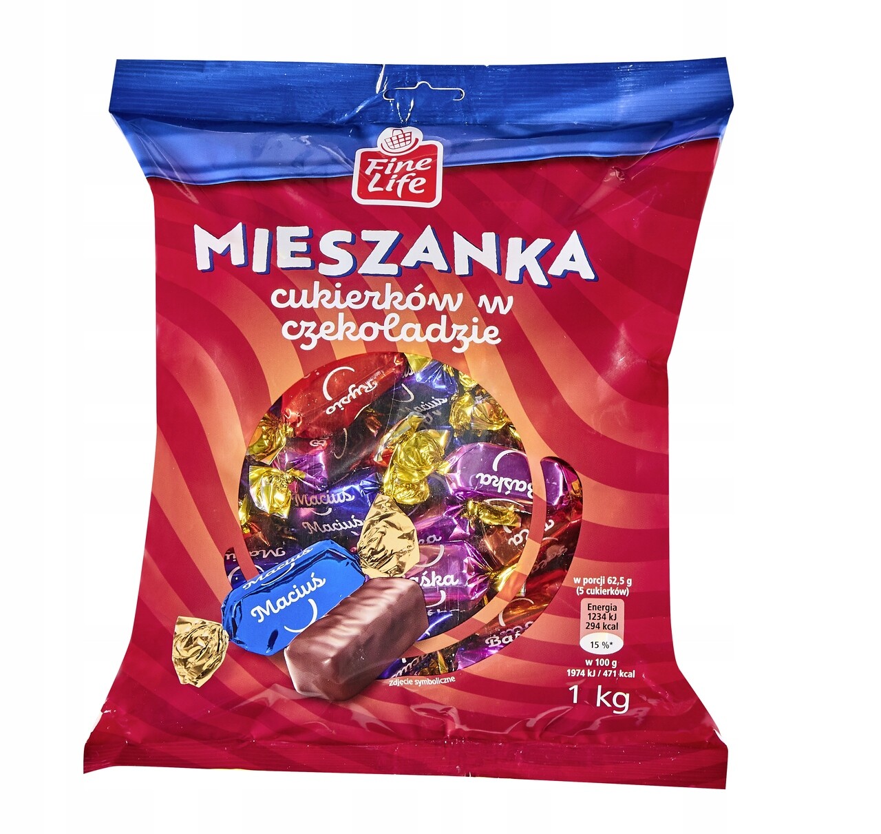 Fine Life Směs bonbónů v čokoládě 1 kg