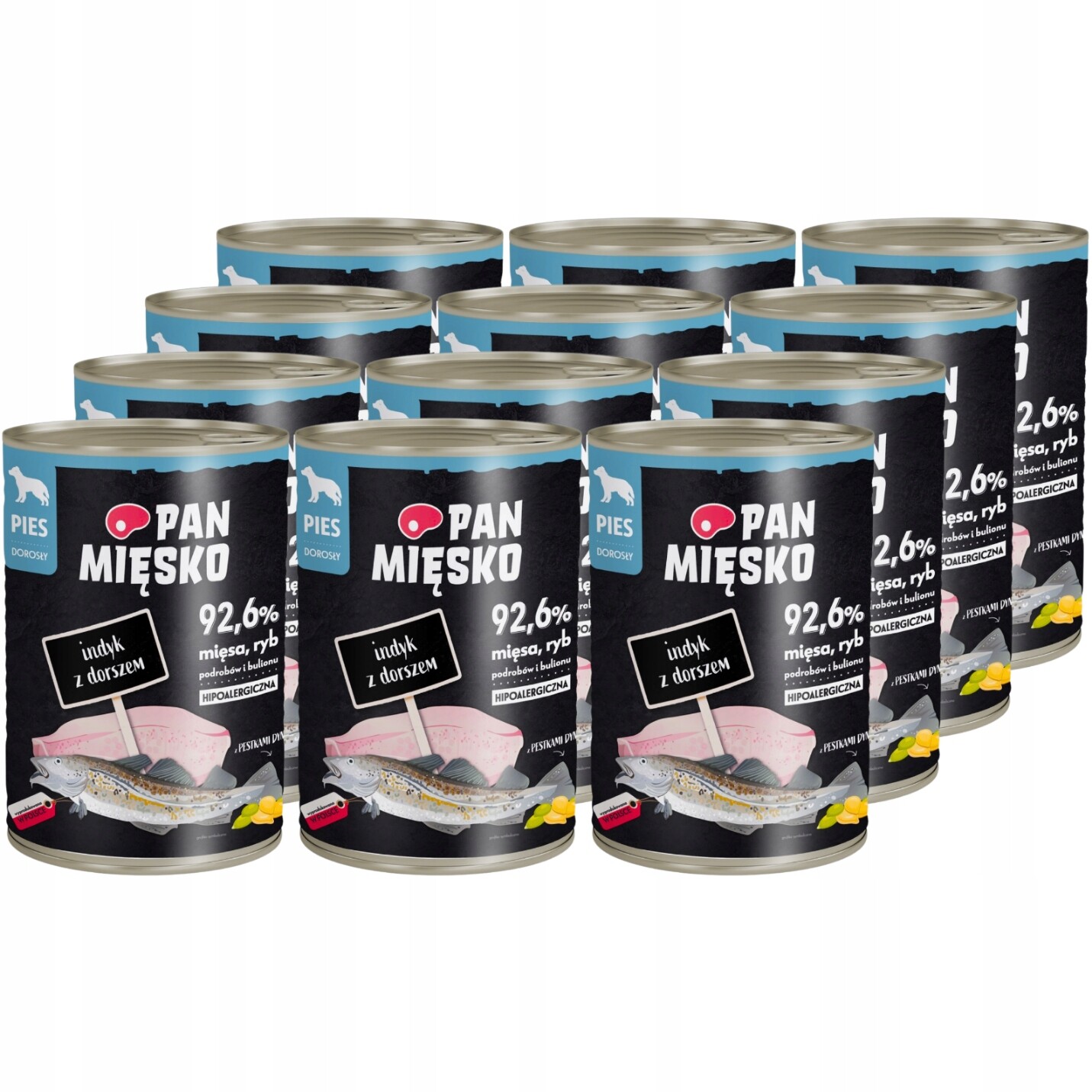 Pan Mięsko Krmivo mokré pro psa Krůta s treskou 400 g x 12 kusů