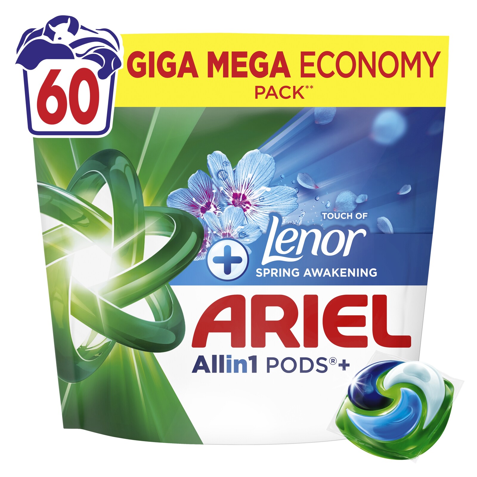 Ariel+Lenor Spring Awak.gel.kapsle na praní 60ks