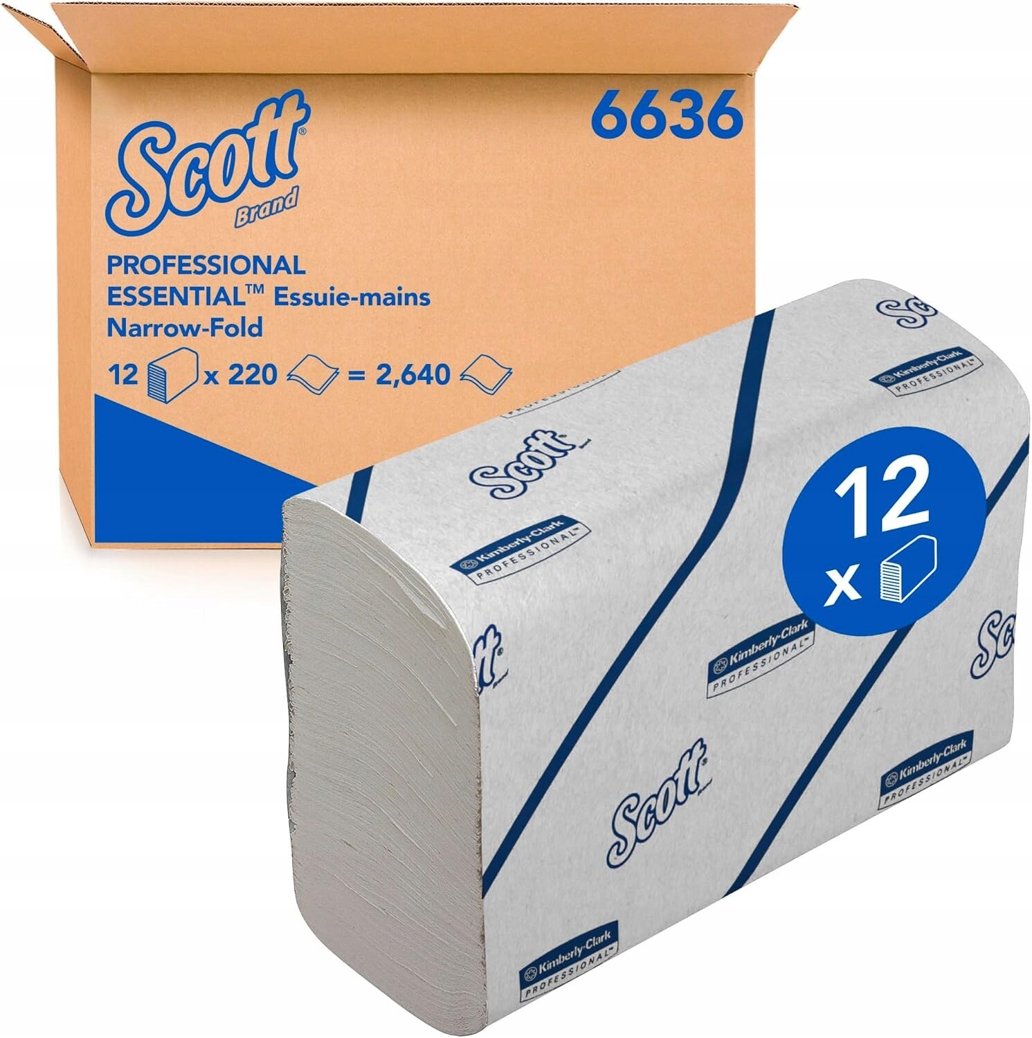 Scott 6636 Papírové ručníky 12 balení Šedá 2640 kusů