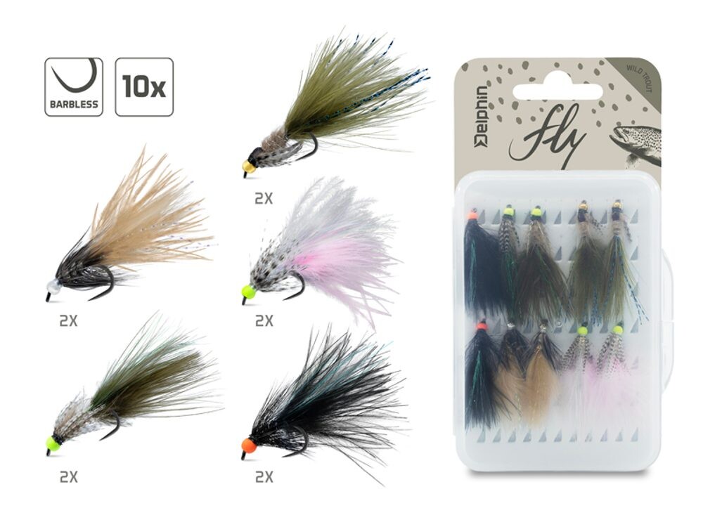 Delphin Sada umělých mušek Fly Wild trout 10ks