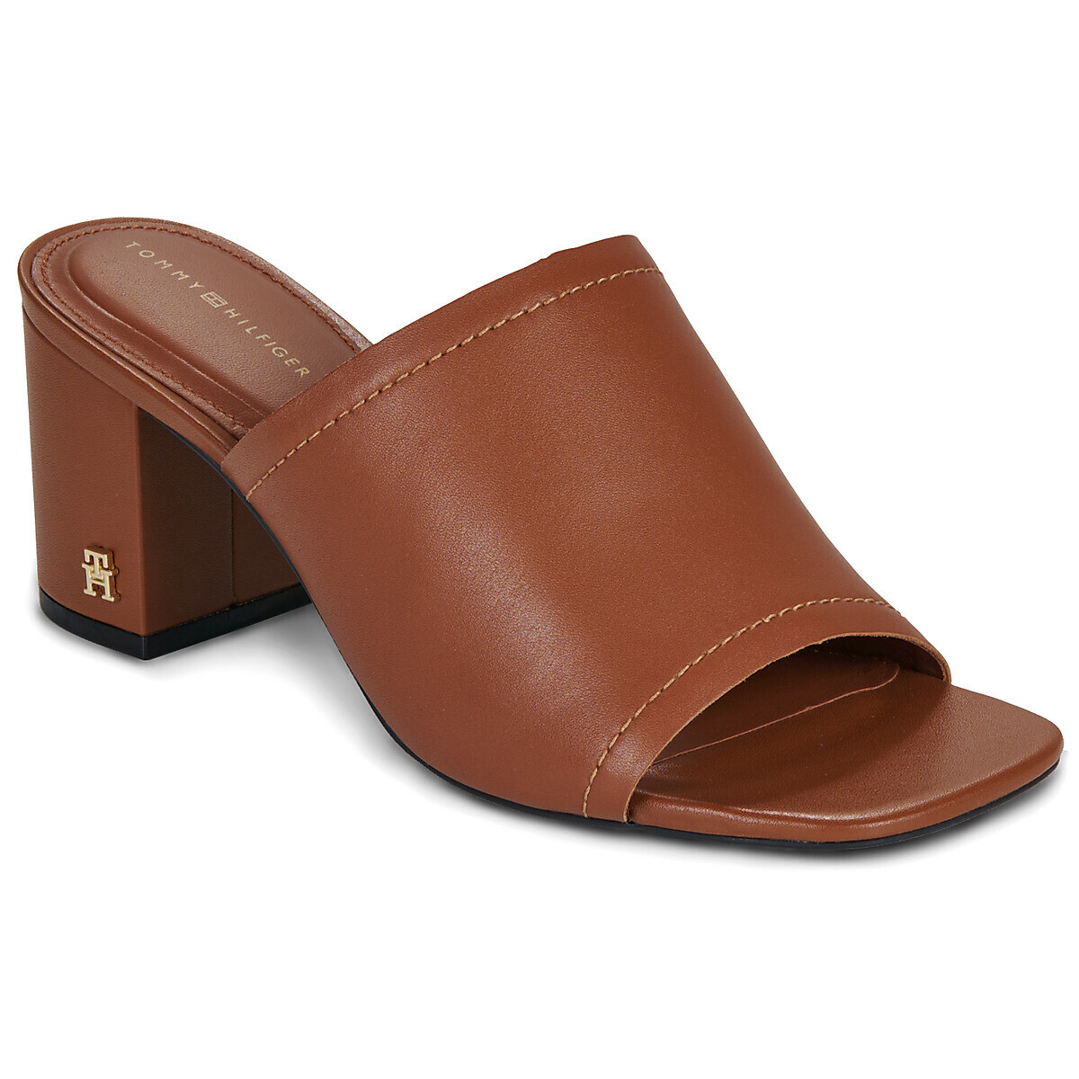 Tommy Hilfiger  TH BLOCK HEEL MULE LTH  Hnědá