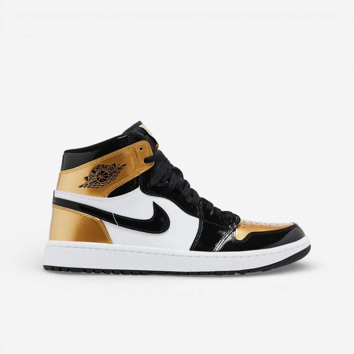 Nike  Jordan 1 Retro High Golf Patent Gold Toe  Bílá