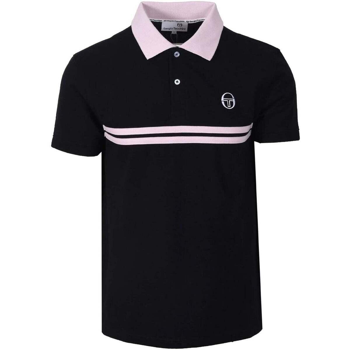 Sergio Tacchini  Supermac Polo Shirt Black/Light Lilac/White  Černá