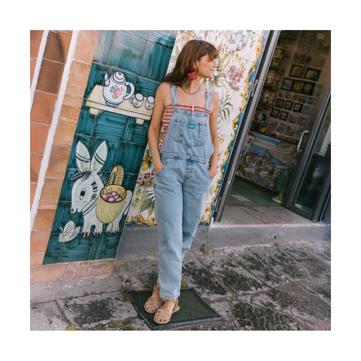 Favorite People  Denim Overalls - Denim  Modrá