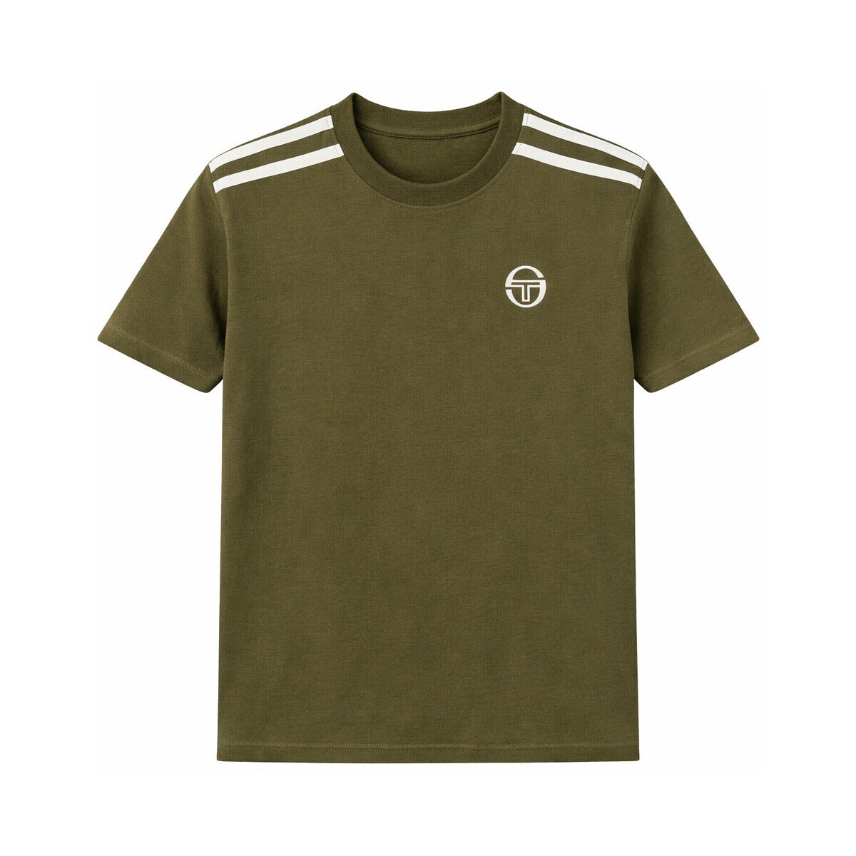 Sergio Tacchini  Locchi T-Shirt Dark Olive/Gardenia  Bílá