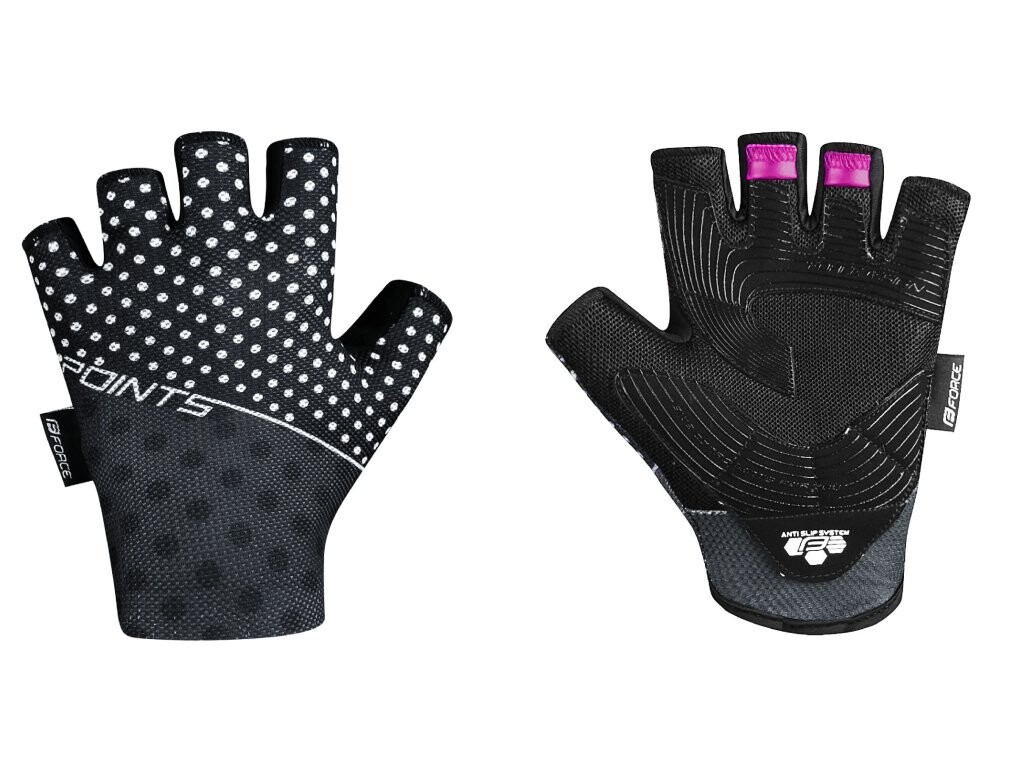 Dámské rukavice Force Points Lady - Černá/šedá/růžová Velikost: S