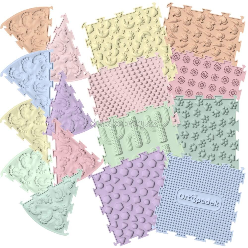 Sada 16 silikonových senzorických podložek Ortopedek