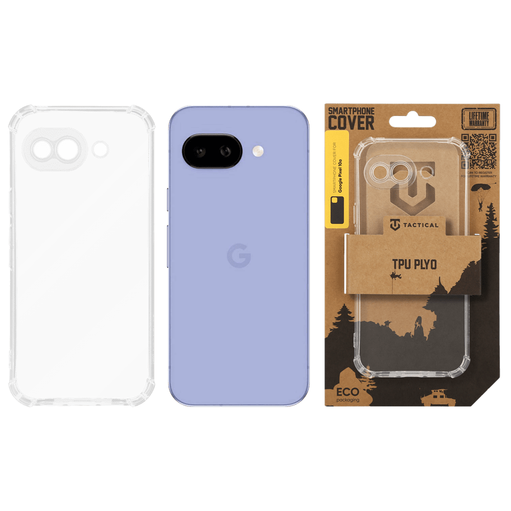 Zadní kryt Tactical TPU Plyo pro Google Pixel 10a, transparentní