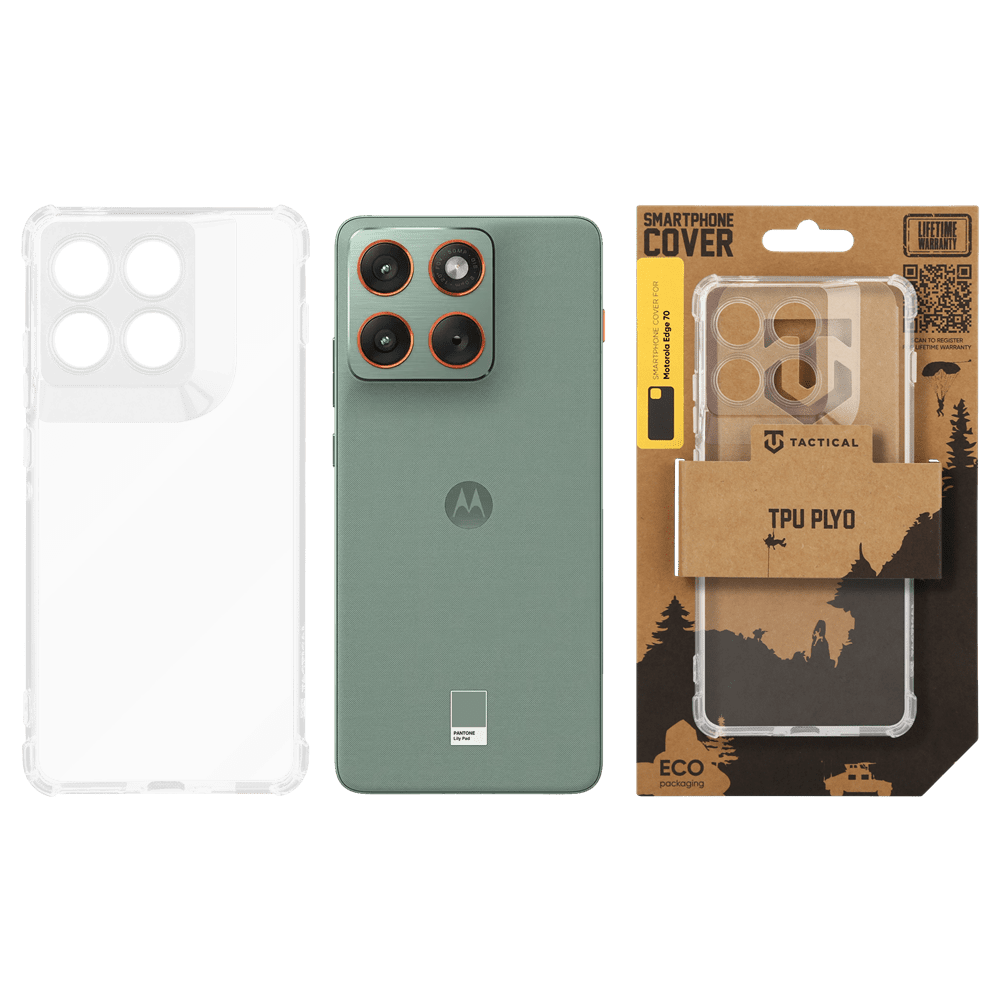 Zadní kryt Tactical TPU Plyo pro Motorola Edge 70, transparentní