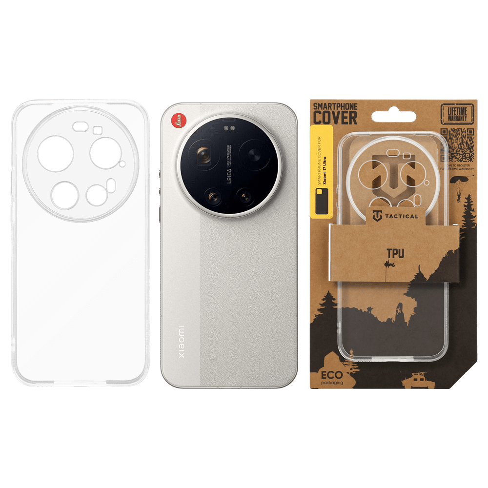 Zadní kryt Tactical TPU pro Xiaomi 17 Ultra, transparentní