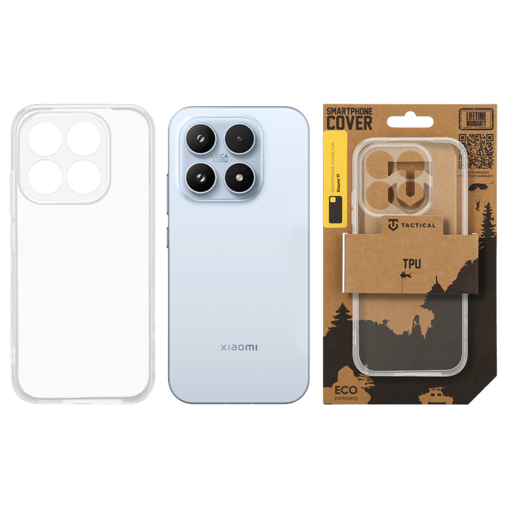 Zadní kryt Tactical TPU pro Xiaomi 17, transparentní