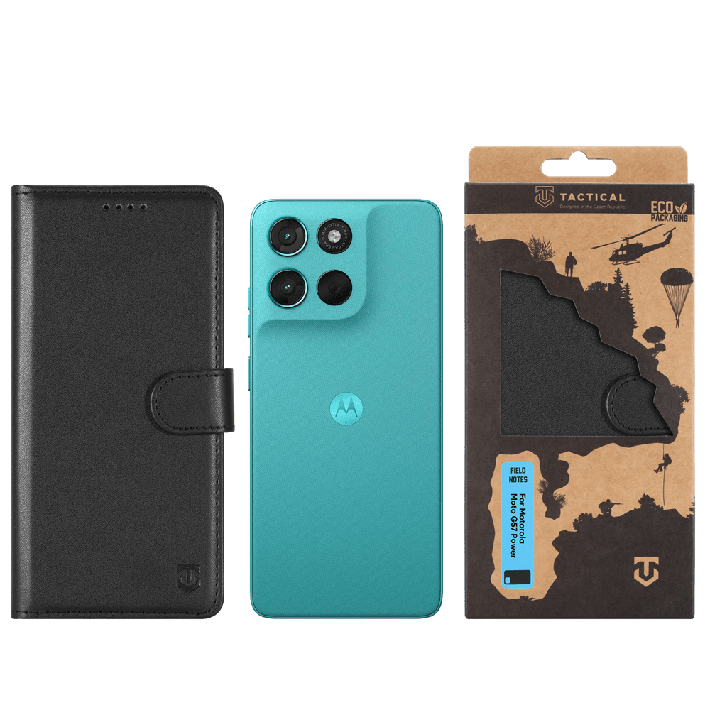 Flipové pouzdro Tactical Field Notes pro Motorola Moto G57 Power, černá