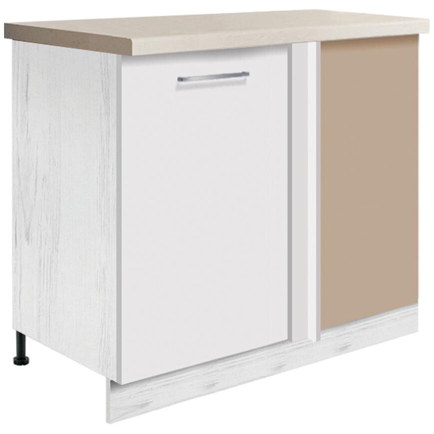 Kuchyňská skříňka Creativa 24D roh s policí bílá