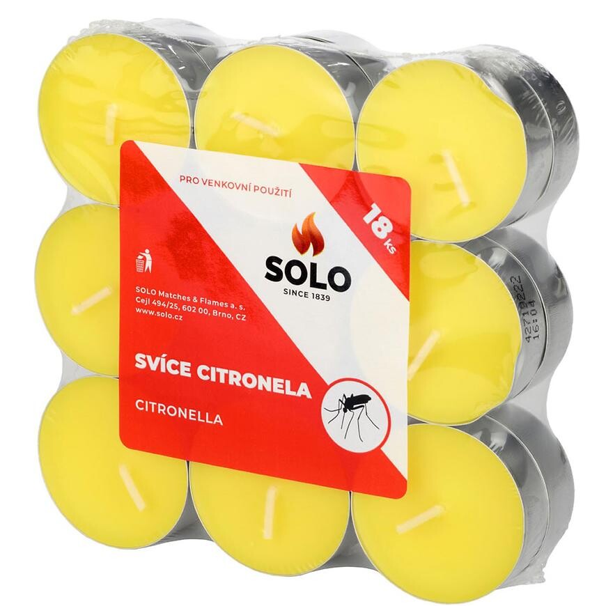 Svíce Citronella, čajové 18 ks SOLO 630251