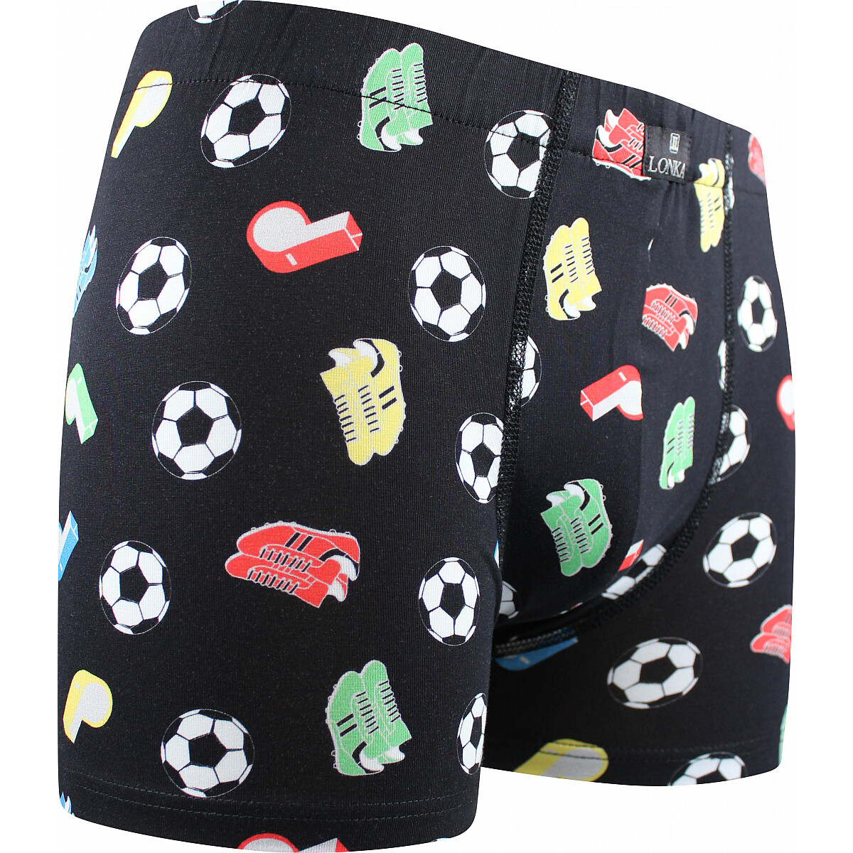 Boxerky Lonka Kevin Fotbal - černé, M