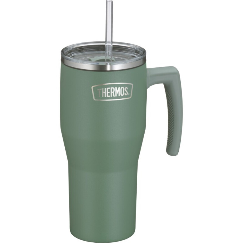 Termohrnek s madlem a brčkem Thermos Refreshing 850 ml - zelený
