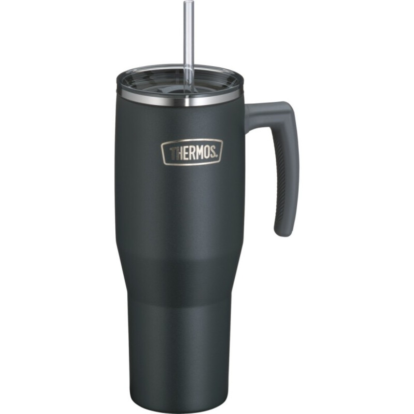 Termohrnek s madlem a brčkem Thermos Refreshing 1100 ml - černý