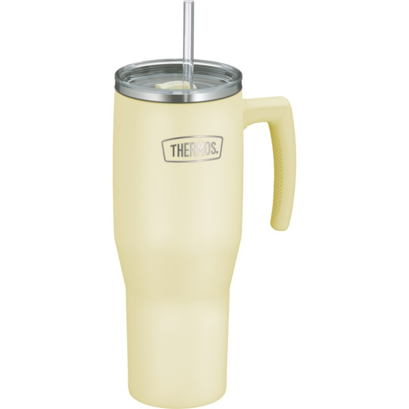 Termohrnek s madlem a brčkem Thermos Refreshing 1100 ml - světle žlutý