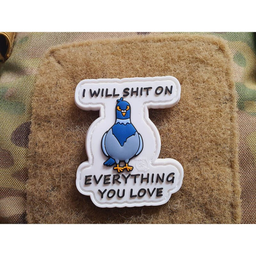 Gumová nášivka Jackets to Go I will shit on everything you love - barevná