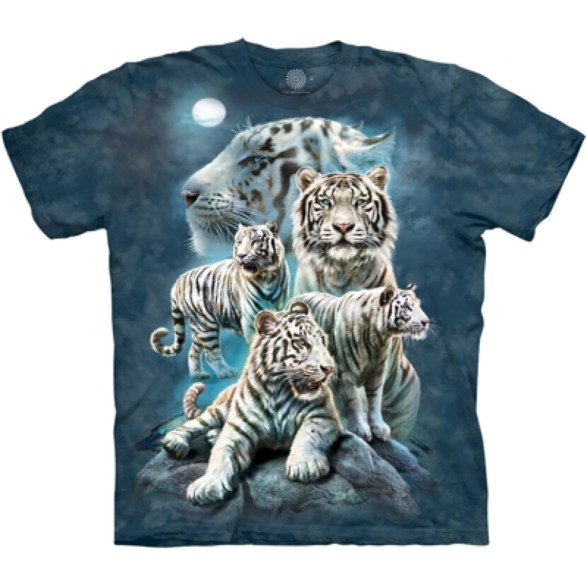 Tričko unisex The Mountain Night Tiger Collage (tygři) - modré, 5XL