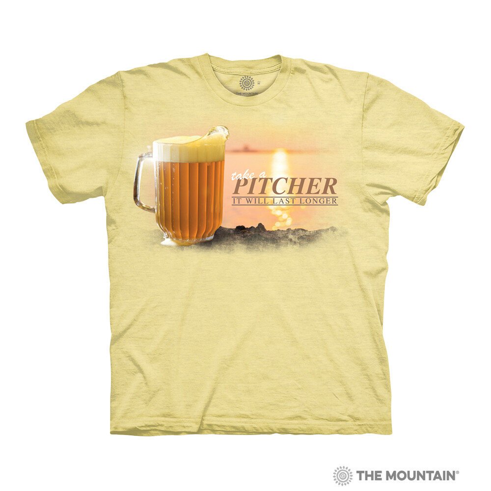 Tričko unisex The Mountain Take a Pitcher - žluté, 3XL