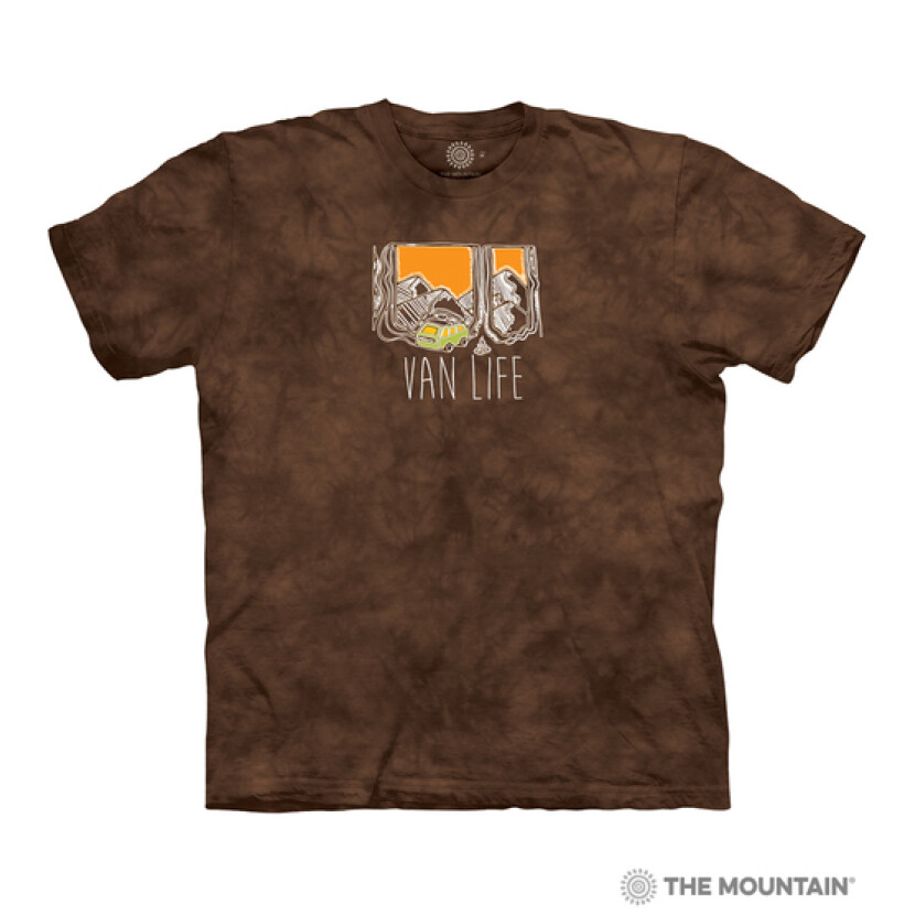 Tričko unisex The Mountain Van Life - hnědé, 3XL