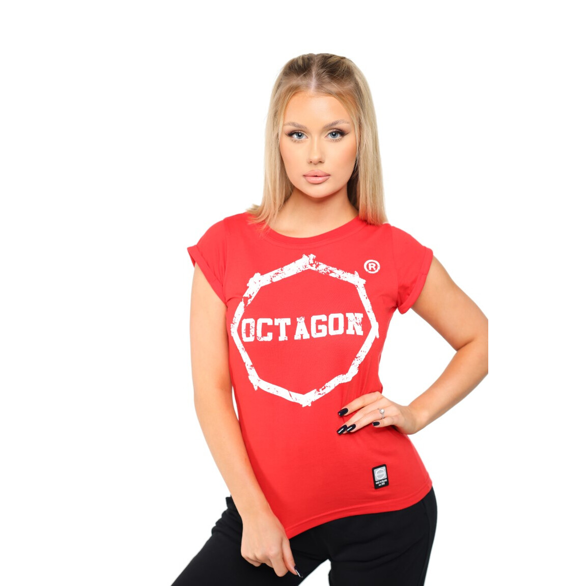 Triko dámské Octagon Logo Smash - červené, M