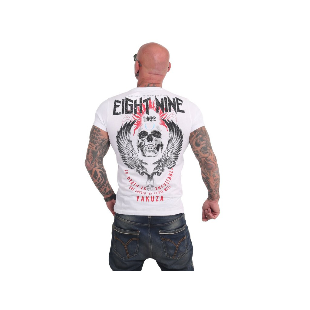 Triko pánské Yakuza Inevitable - bílé-černé, M