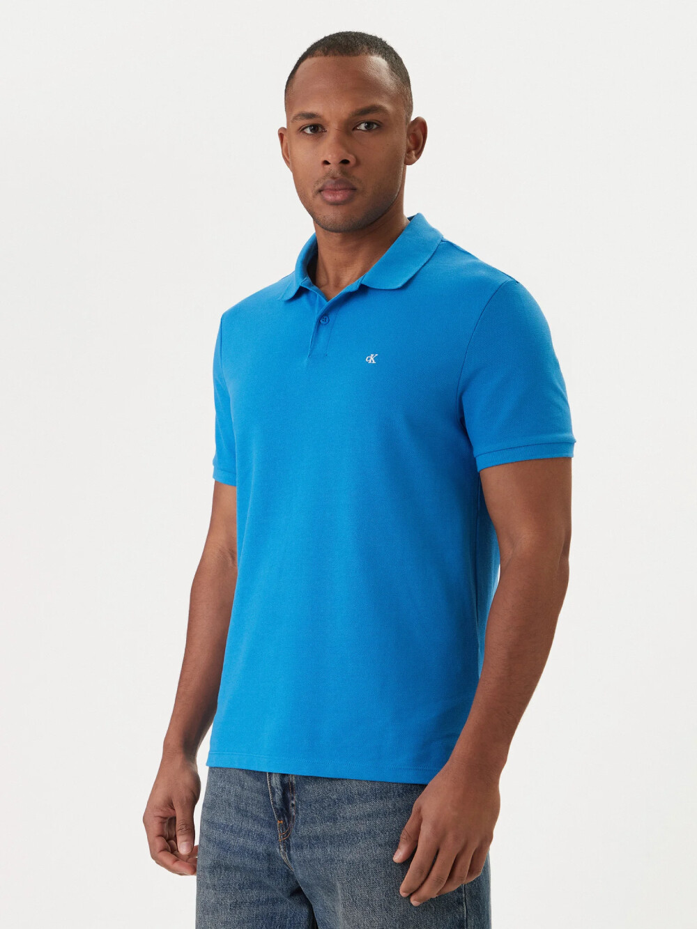Calvin Klein pánské modré polo tričko LV040EM269CFM S