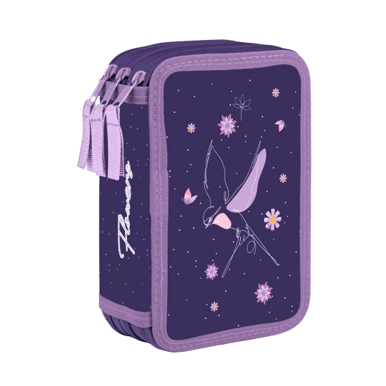 Oxybag Třípatrový školní penál PREMIUM LIGHT - Flowers - 3-13026