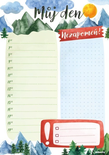 BeBechy Denní plánovač A5 - Hory - 
BBL03-2