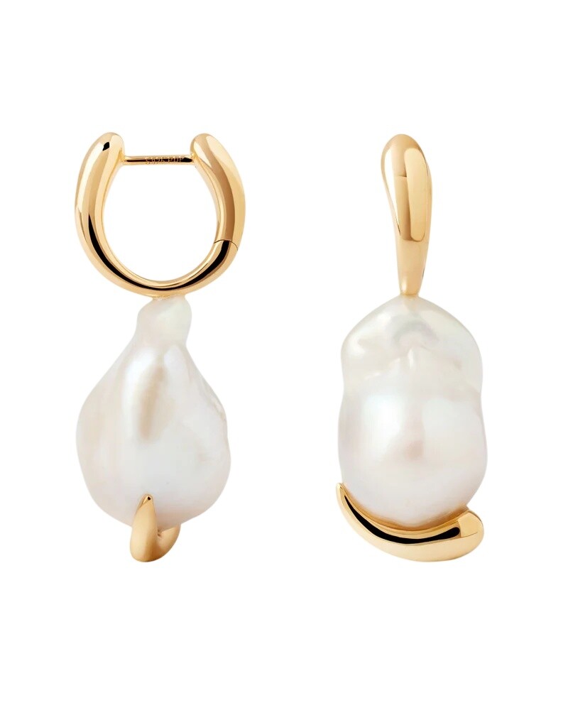 PDPAOLA Luxusní náušnice s barokní perlou La Perla Marea AR01-G53-U