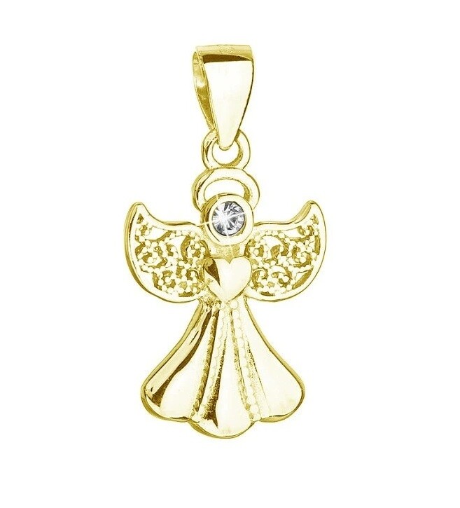 Evolution Group - Pavona Pozlacený přívěsek s krystalem Swarovski Andělíček 34262.1