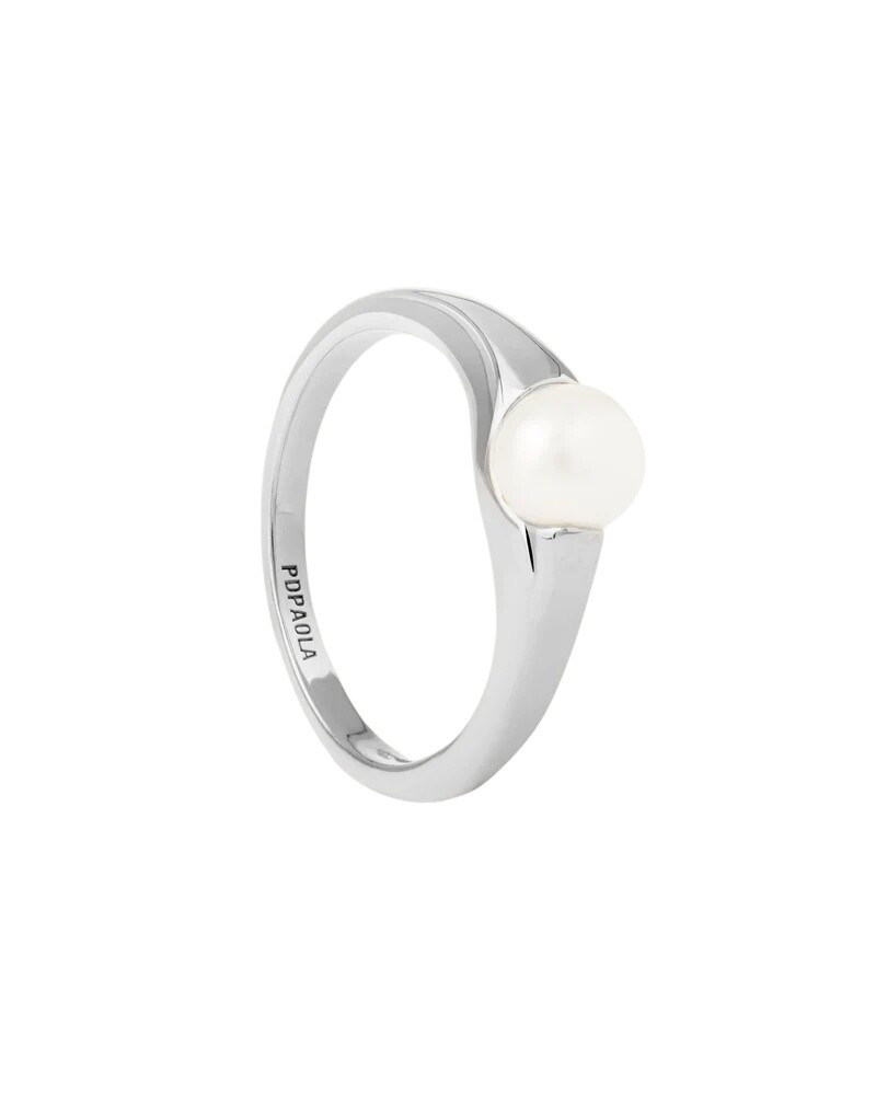 PDPAOLA Stříbrný prsten s pravou perlou La Perla Maris AN02-F02 48 mm