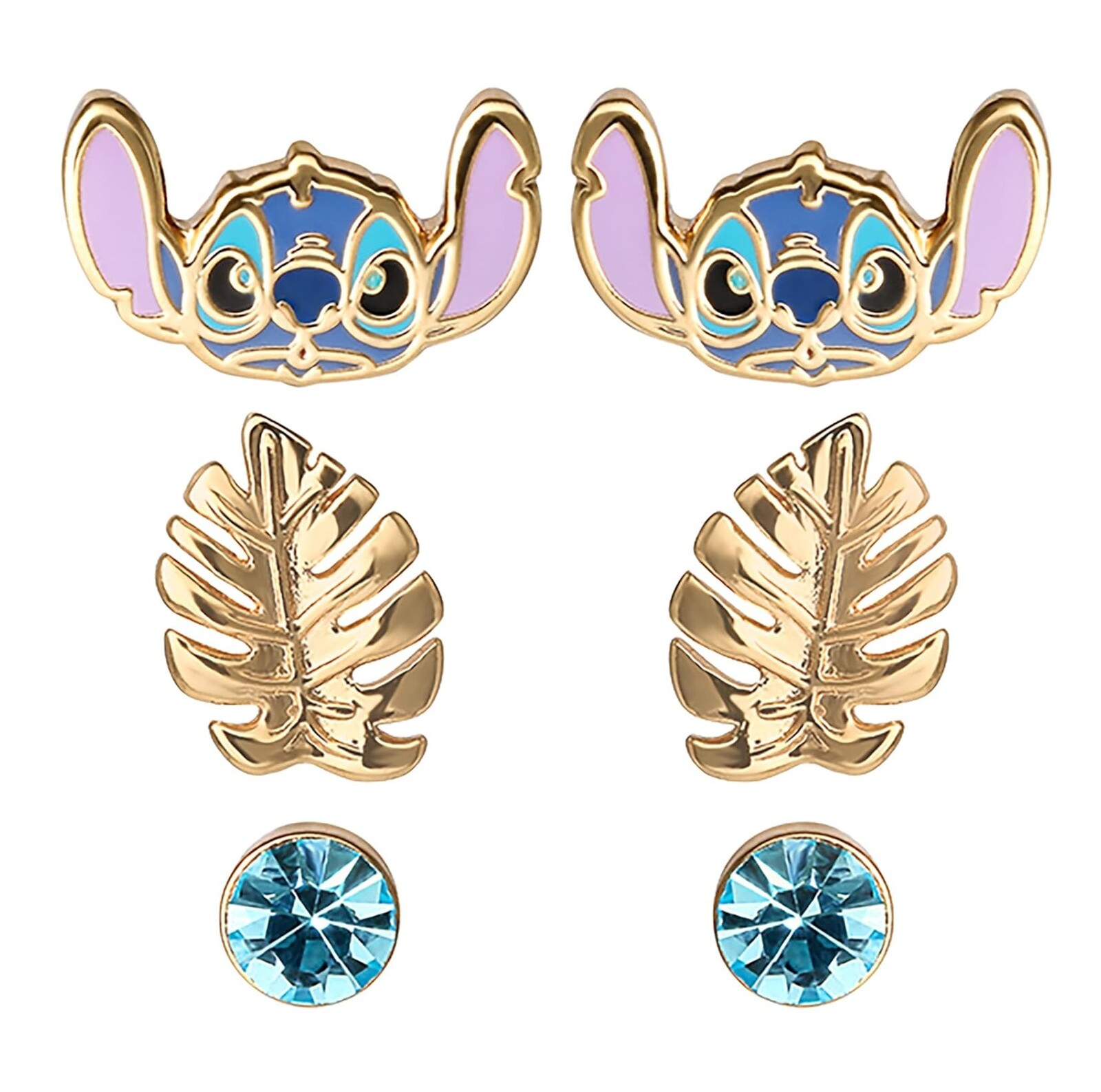 Disney Set náušnic pro dívky Lilo & Stitch SF00262YRQL.PH (3 páry náušnic)