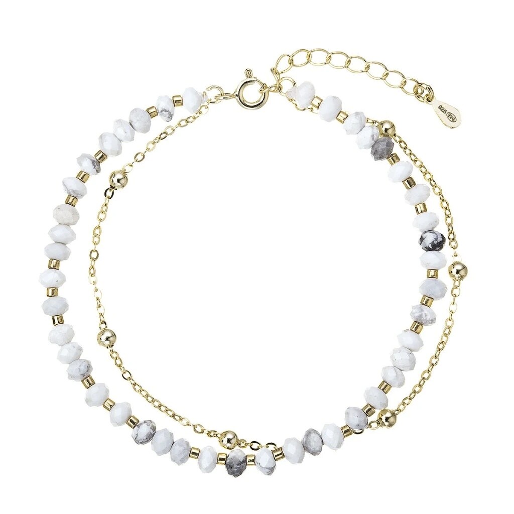 Evolution Group - Pavona Dvojitý pozlacený náramek s howlity 13115.1