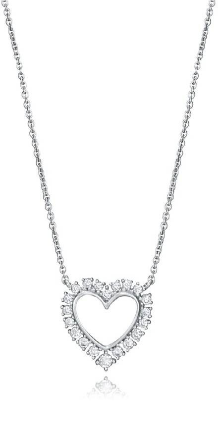 Viceroy Stříbrný dámský náhrdelník Srdce se zirkony 7118C000-38