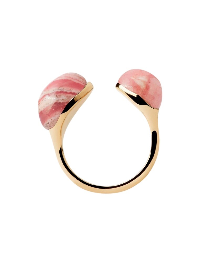 PDPAOLA Pozlacený otevřený prsten s rodochrozitem Gravity AN01-E99 50 mm