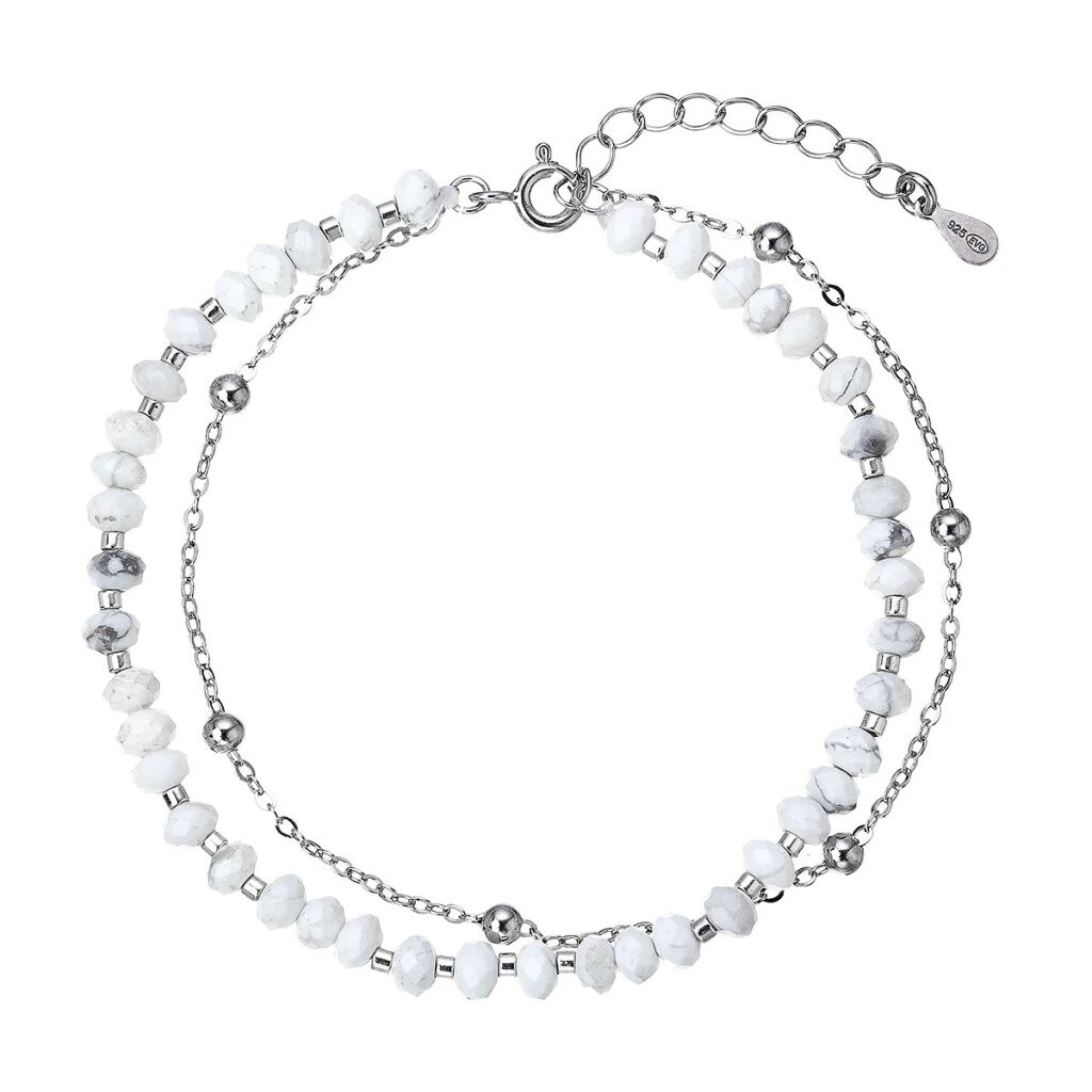 Evolution Group - Pavona Dvojitý stříbrný náramek s howlity 13115.1