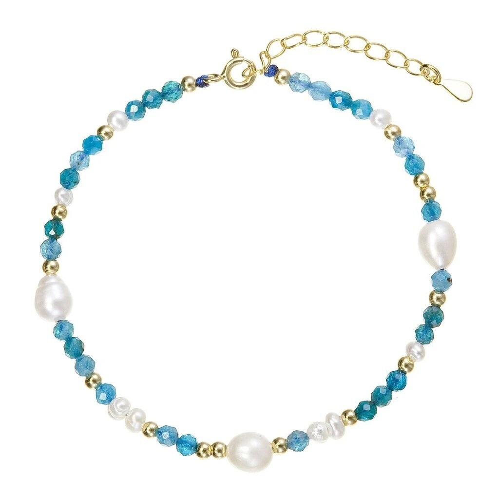 Evolution Group - Pavona Pozlacený náramek s perlami a apatity 13113.3