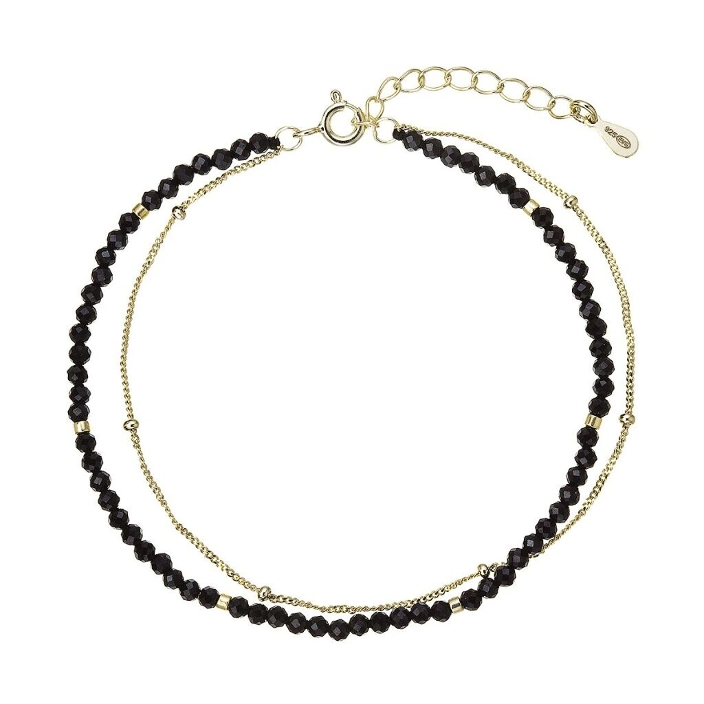 Evolution Group - Pavona Dvojitý pozlacený náramek s černými spinely 13114.3