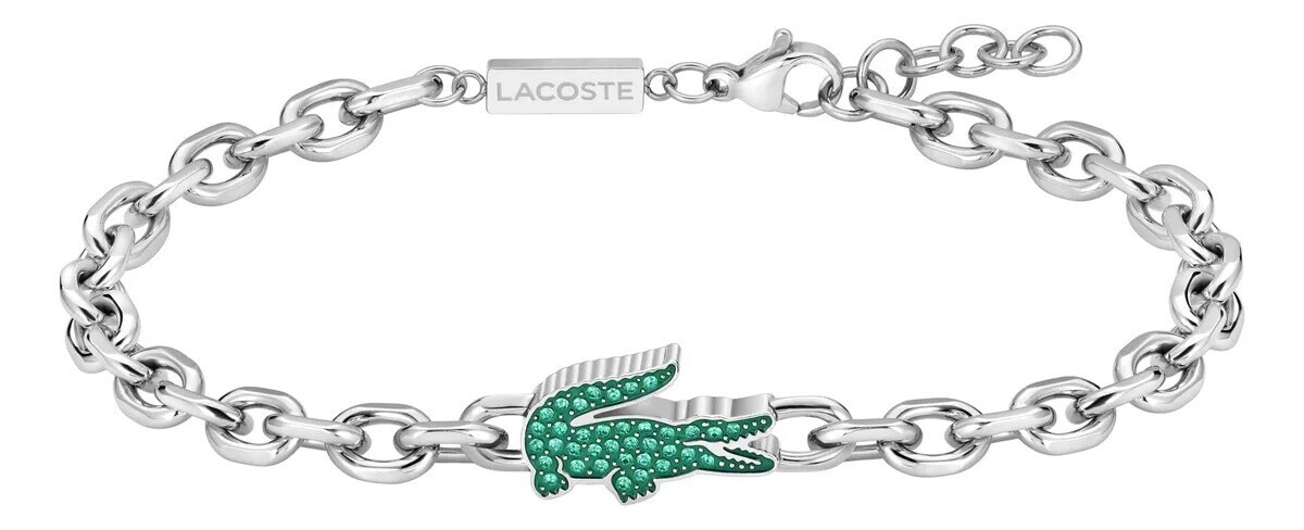 Lacoste Ocelový náramek se zelenými krystaly Arthor 2040610