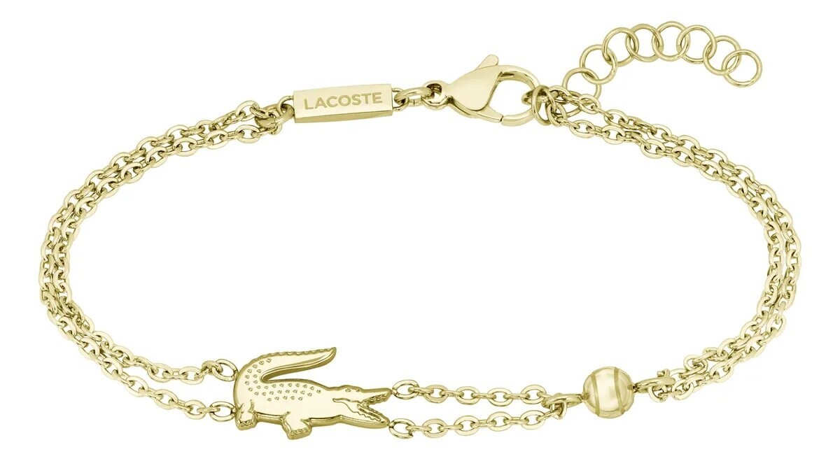 Lacoste Dvojitý pozlacený náramek Crocodile 2040581