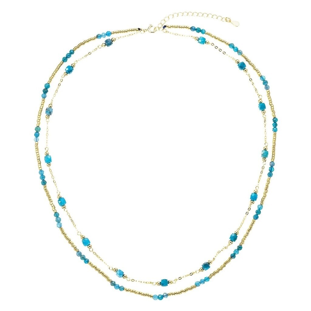 Evolution Group - Pavona Dvojitý pozlacený náhrdelník s apatity 12183.3